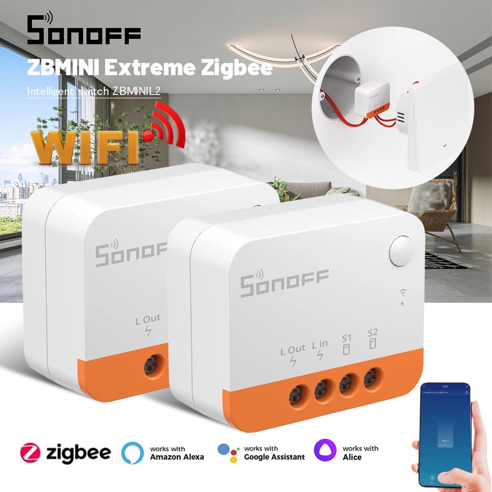 Sonoff Zbminil2 Zigbee/wifi สมาร์ทสวิทช์ไม่มีสายกลางที่จำเป็นสมาร์ท2ทางสวิทช์ Ewelink App การควบคุมเ