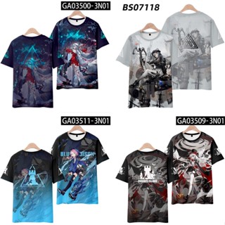 ขายดี เสื้อยืดแขนสั้น พิมพ์ลายอนิเมะ Game Arknights Warfarin Skadi 3D แฟชั่น สําหรับทุกเพศ