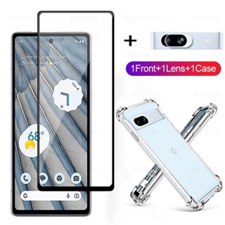 3in1 For Google Pixel 6A 6 A A6 7A 7 A7 Gg Pixel7a Pixel6a Clear Soft Case + Camera Lens Protectors Screen Tempered Glass