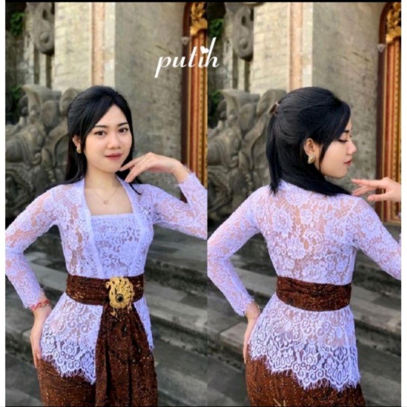 SEMI-FRENCH BROCADE BALI KEBAYA ครึ่งปุ่มเปิดบน CHEST NEW KUTU BROCADE MODERN KEBAYA