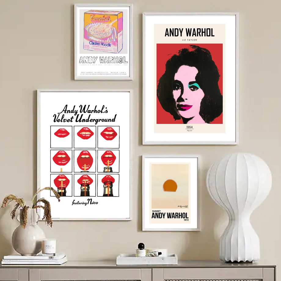 Andy Warhol Cow Zebra Banana Soup Sunset ภาพจิตรกรรมบนผ้าใบ สไตล์นอร์ดิก สําหรับติดตกแต่งผนังบ้าน ห้องนั่งเล่น ราคา ถูกที่สุด ดีลบีเคเค แกลเลอรีภาพที่ 3