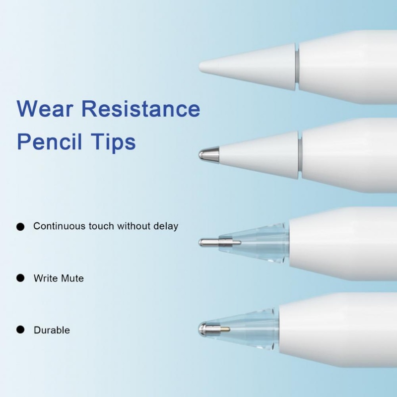 หัวปากกาสไตลัส แบบใส ความไวสูง ทนทาน แบบเปลี่ยน สําหรับ Apple Pencil Gen 2 1