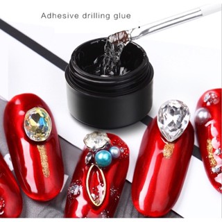 เจลกระปุกดำติดอะไหล่เล็บ Stuck drill glue กาวติดเล็บ กาวติดเล็บปลอม10g