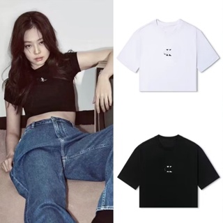 เสื้อยืดแขนสั้นลําลอง ผ้าฝ้าย พิมพ์ลาย KPOP BLACKPINK BORN PINK MACAO TOUR JENNIE CK แฟชั่นฤดูร้อน สไตล์ฮาราจูกุ สําหรับผู้หญิง