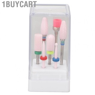 1buycart Nail Art Drill Bits  Stable 7pcs Nail File Drill Bits Portable Long Lasting with Storage Box for Salon