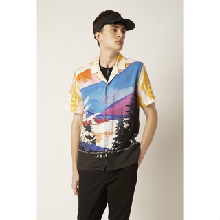 ESP เสื้อเชิ้ตฮาวายลายกราฟิก ผู้ชาย | Graphic Print Hawaiian Shirt | 3646