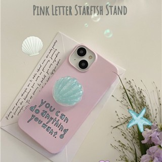 Pink Letters Starfish Shell Bracket  Phone Case for Iphone 14promax New 13 Hard Case 12 Female 11