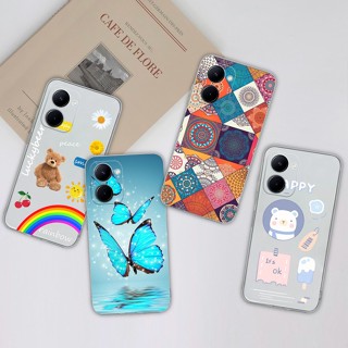 เคสโทรศัพท์มือถือ ซิลิโคนนิ่ม TPU ใส บางมาก ลายการ์ตูนผีเสื้อน่ารัก คุณภาพสูง สําหรับ Oppo Realme C33 4G RealmeC33 C 33