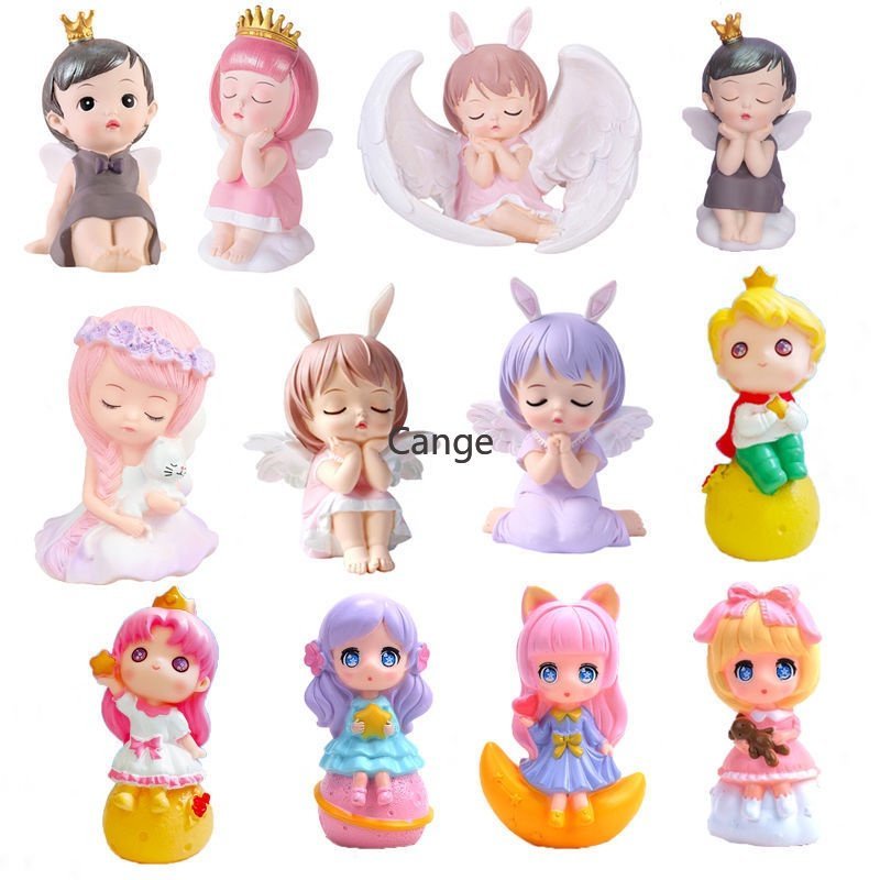 เจ้าหญิงเจ้าชายน้อยเค้กวันเกิดตกแต่งตกแต่งการ์ตูนเจ้าหญิงรูปปั้นเด็กเค้กแต่งงานอุปกรณ์เค้ก