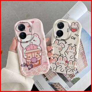 เคส Vivo T1 5G เคส Vivo Y55 5G เคสVivo T1 5G เคสโทรศัพท์มือถือ tpu ลายการ์ตูนหมีชานมน่ารัก สําหรับ XXNY