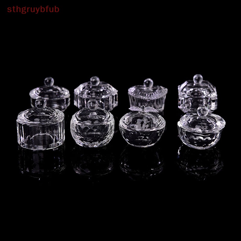 STHB Nail Art Glass Cup Dappen จานสําหรับเล็บอะคริลิคผู้ถือของเหลวชาม TH