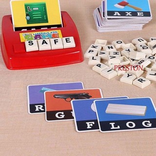 PRESTON Educational Matching Letter Game Children Pre-school Learning English Alphabet Match Game Spelling Game Reading English Sight Words Card Word Language Toys Wooden Letters Card/Multicolor