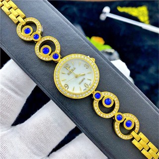 (($Most Popular $) นาฬิกาข้อมือแฟชั่น สีทอง 24k กันน้ํา หรูหรา สําหรับผู้หญิง