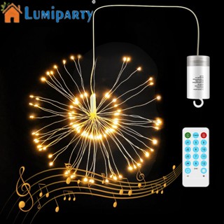 Lumiparty โคมไฟ Led ลวดทองแดง รูปดอกไม้ไฟ พร้อมรีโมตคอนโทรล สําหรับตกแต่งสวน ปาร์ตี้ 2 ชิ้น