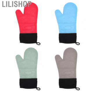 Lilishop Silicone Oven Mitts  Grade Kitchen Oven  High Temperature Resistant Protective Non Scald Long Heat Insulation with