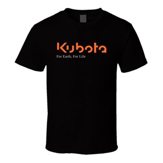 เสื้อยืดผ้าฝ้ายเสื้อยืดผู้ชาย Kubota Tractor สีส้มS-5XL