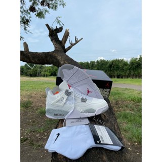 Jordan 4 ถุงเท้า สีขาว สไตล์เรโทร (ฟรีถุงเท้า ELITE) USCK