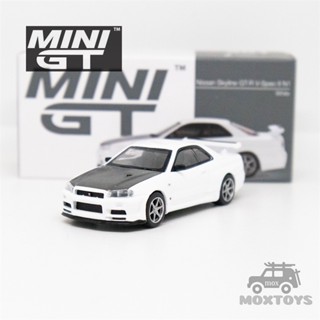 โมเดลรถยนต์ รุ่น MINI GT 1:64 Nissan Skyline GT-R R34 V-Spec II N1 RHD Diecast สีขาว