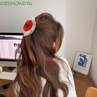 Desmondri กิ๊บติดผม ทรงหางม้า ขนาดใหญ่ ลายตาฉลาม สีคอนทราสต์ สไตล์เกาหลี