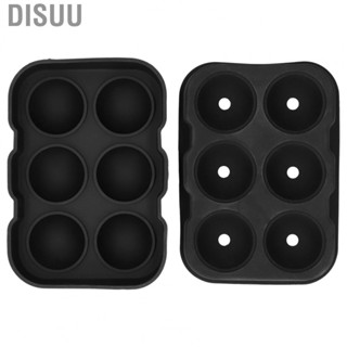 Disuu 6 Cavity DIY Ice Cubes Tray Mold Ice Ball Maker Mould Tray for Bar Party Cocktail Use Black