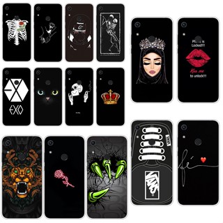 H4 Honor 8a เคส TPU นิ่ม ซิลิโคน ป้องกัน เคสโทรศัพท์ สีดํา