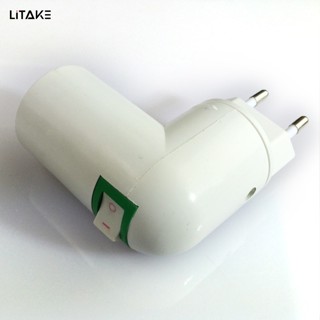 【LITAKE】ที่วางโคมไฟกลางคืน หมุนได้ 360 องศา EU US เป็น E27 E26