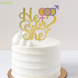 [FSBA] ป้ายธงอะคริลิค ลาย She Or He Birthday สําหรับตกแต่งเค้กวันเกิด