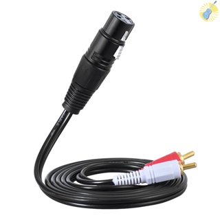 พร้อมส่ง สายเคเบิลแยกเสียงสเตอริโอ 1.5 ม. 5 ฟุต 1 XLR ตัวเมีย เป็น 2 RCA ตัวผู้