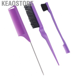 Keaostore 3pcs Barbershop Comb Set Rat Tail Hair Dyeing Brushes Styling HR6