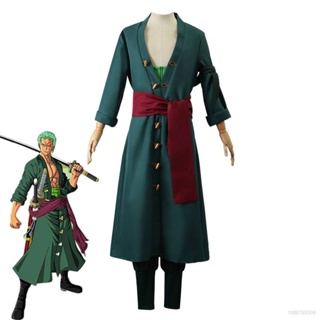 Yb ชุดคอสเพลย์ One Piece Roronoa Zoro สีเขียว สําหรับผู้ชาย