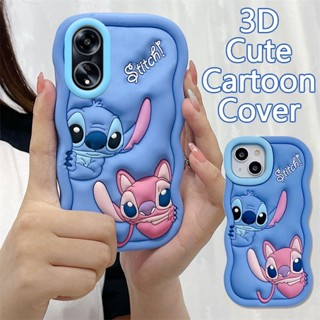 3D กันกระแทก สําหรับ OPPO Reno8T Reno8Z Reno7Z 5G Reno6 Reno7 Reno8 Reno10 Reno 8T 8Z 7Z 10 10Pro 8 7 6 Realme8 5G เคสมือถือ Soft TPU Case เคสป้องกัน Cute Cartoon Stitch เคสกันกระแทก เคสซิลิโคน เคสป้องกันสามมิติ