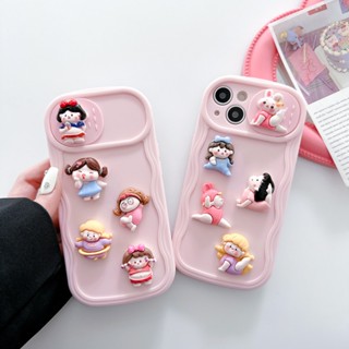 เคสซิลิโคน ลายการ์ตูนคลื่น สามมิติ กันตก สําหรับ Apple 14 Plus 13 Pro 12 Pro Max 11