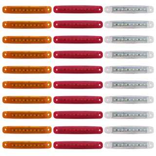 หลอดไฟหรี่ LED 9SMD 24V 12V สําหรับติดด้านข้างรถบรรทุก รถพ่วง 10 ชิ้น