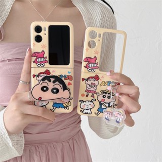 ใหม่ เคสโทรศัพท์มือถือ ฝาพับ ลายการ์ตูนชินจังน่ารัก พร้อมป็อบอัพ สําหรับ OPPO Find N2 Flip 5G Find N2