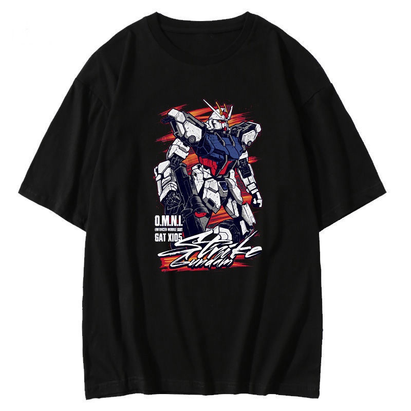 เสื้อยืดผ้าฝ้าย Anime Gundam ชายยูนิคอร์นแขนสั้นชายในเสื้อยืดแขนสั้นล่าสุด