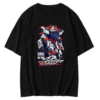 เกม เสื้อยืดผ้าฝ้าย Anime Gundam ชายยูนิคอร์นแขนสั้นชายในเสื้อยืดแขนสั้นล่าสุด เกม แฟชั่น