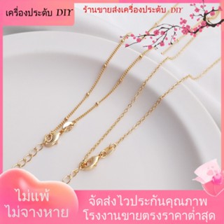 💖เครื่องประดับ DIY ขายส่ง💖Jf14k สร้อยคอโซ่เหล็กชุบทอง 45 ซม. จี้รูปหยดน้ํา[สร้อยคอ]