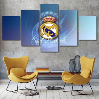 ภาพวาดผ้าใบ รูปฟุตบอล Real Madrid สําหรับตกแต่งผนังห้องนอน 5 ชิ้น