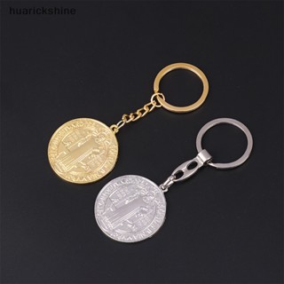 Huarickshine^^ พวงกุญแจโลหะ จี้พระเยซู Saint Benedict Medallion สไตล์คาทอลิก ซานเบนิโต้ เครื่องประดับ สําหรับของขวัญ