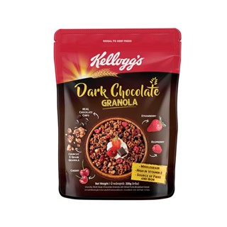 Kelloggs Dark Chocolate Granola เคลล็อกส์ ดาร์ก ช็อกโกแลต กราโนลา 220 กรัม