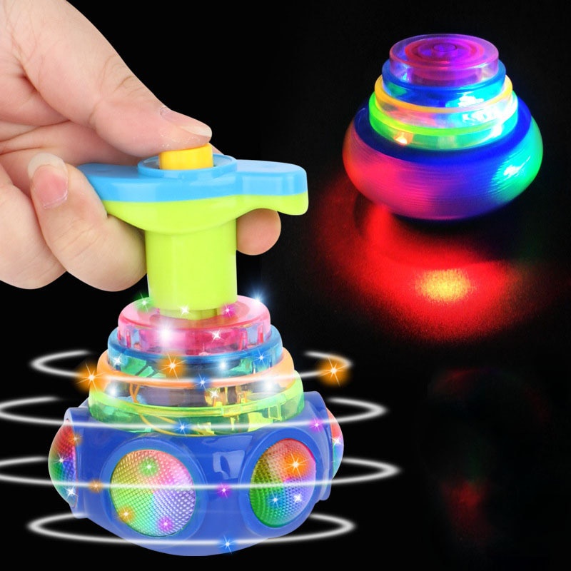 Gyroscope Luminous Light Up UFO Spinner Tops LED กระพริบเพลง Gyroscope สําหรับเด็กวันเกิด Party Favors เกมปัจจุบัน