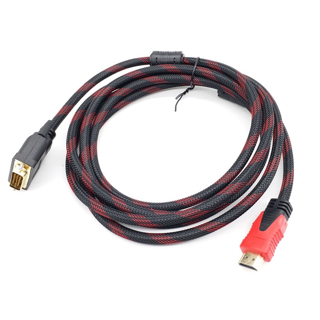 สายแปลง HDMI to DVI สายถัก 10 เมตร แบบสองทิศทางDVI-D 24+1 รองรับ1080P ประกัน1ปี