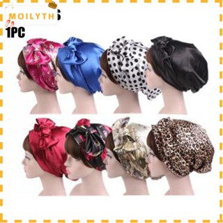 Moilyth Night Sleep Cap Silky Head Cover Women Girl Hair Loss Soft Satin Bonnet Nightcap