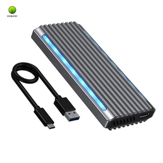 กล่องเคสอลูมิเนียมอัลลอย RGB M.2 SSD Type-C USB 3.1 อินเตอร์เฟซ 10Gbps SSD สําหรับ M2 NVME NGFF 1 ชุด