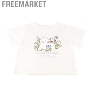 Freemarket Lady Short Sleeve Top   Fit Versatile White Soft Women T Shirt Round Neck for Daily Work Summer