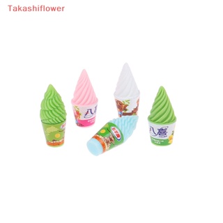 (Takashiflower) โมเดลไอศกรีมจิ๋ว Diy อุปกรณ์เสริม สําหรับตกแต่งบ้านตุ๊กตา 5 ชิ้น