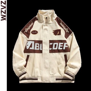 baseball jacke เสื้อแจ็คเก็ตเบสบอล Wzvz เสื้อแจ็กเก็ตสูทเบสบอล ขนาดใหญ่ สไตล์อเมริกันเรโทร สําหรับผู้ชาย