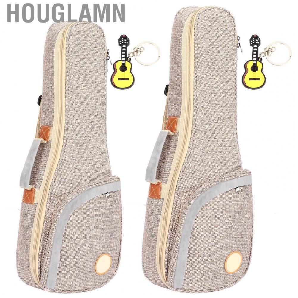 Houglamn ถุงผ้าลินินผ้าฝ้ายอูคูเลเล่นุ่มและฟูพร้อมจี้สำหรับแสดงผู้ถือเครื่องดนตรี