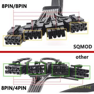 Fun สายอะแดปเตอร์การ์ดจอ 16pin 12+4 Pcie5 0 GPU 16pin Pcie5 0 เป็น 4 8pin ตัวผู้ 16pin เป็น 8pinx4 12VHPWR