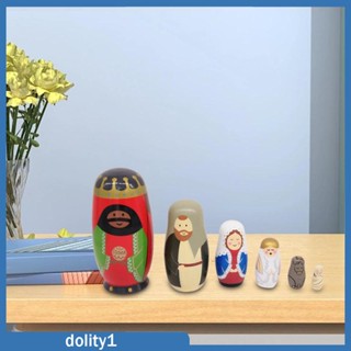 [Dolity1] ของเล่นตุ๊กตาไม้รัสเซีย แฮนด์เมด 6 ชิ้น